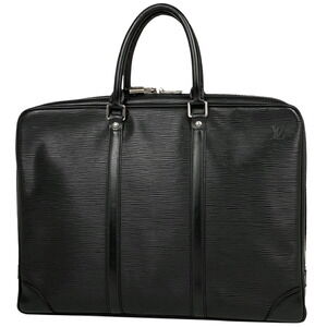 Louis Vuitton Porte Document Voyage Briefcase Handbag Epi Noir Black